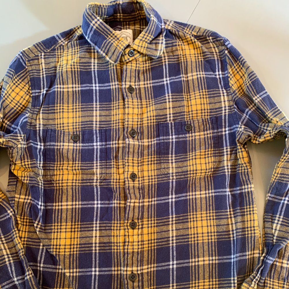 True Craft - Flannel Long Sleeve - Adult Small- Yellow and Blue